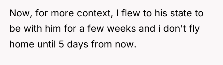 Now, for more context, I flew to his state to...
