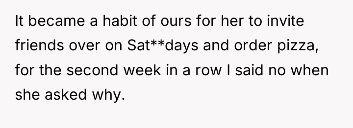 It became a habit of ours for her to invite...