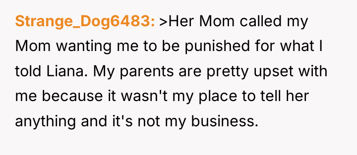Strange_Dog6483 >Her Mom called my Mom wanting me to be...