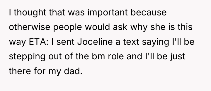 I thought that was important because otherwise people would ask...