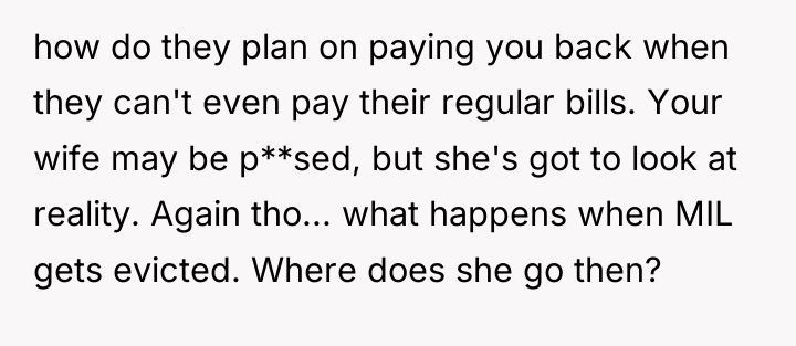 how do they plan on paying you back when they...