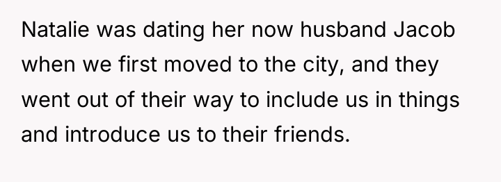 Natalie was dating her now husband Jacob when we first...