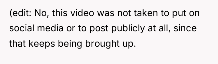 (edit: No, this video was not taken to put on...