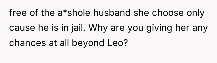 free of the a*shole husband she choose only cause he...