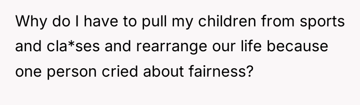 Why do I have to pull my children from sports...