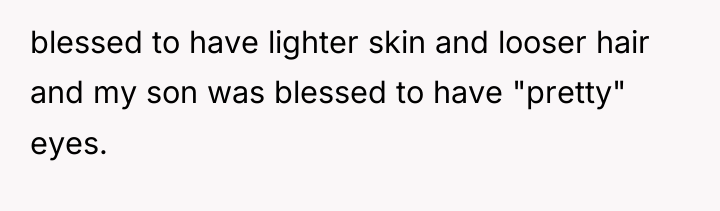 blessed to have lighter skin and looser hair and my...