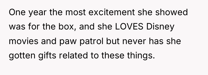 One year the most excitement she showed was for the...