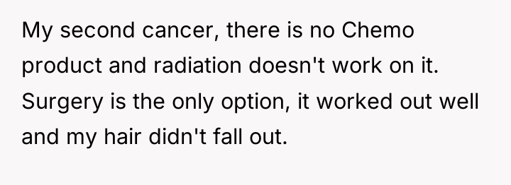 My second cancer, there is no Chemo product and radiation...