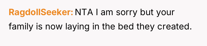 RagdollSeeker NTA I am sorry but your family is now...