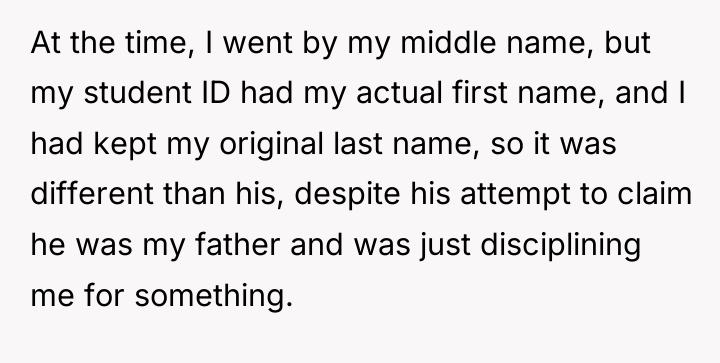 At the time, I went by my middle name, but...