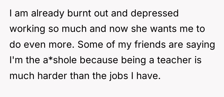 I am already burnt out and depressed working so much...