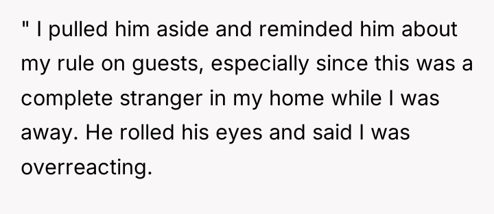 " I pulled him aside and reminded him about my...