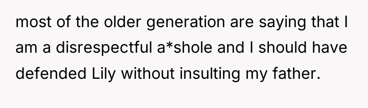 most of the older generation are saying that I am...