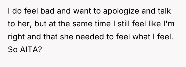 I do feel bad and want to apologize and talk...