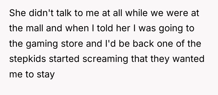 She didn't talk to me at all while we were...