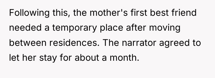 Following this, the mother's first best friend needed a temporary...