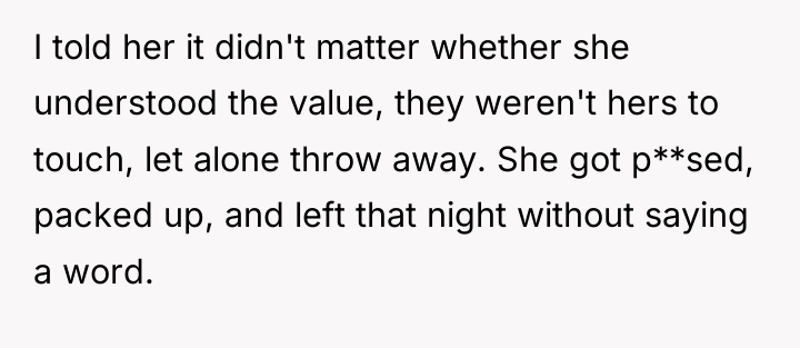 I told her it didn't matter whether she understood the...