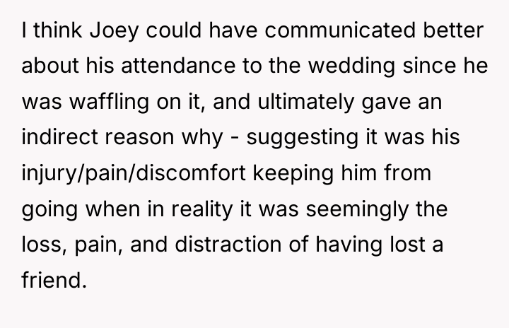 I think Joey could have communicated better about his attendance...