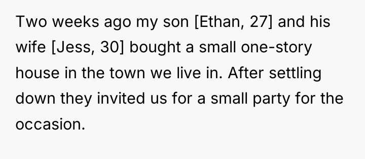 Two weeks ago my son [Ethan, 27] and his wife...