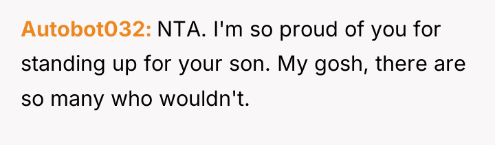 Autobot032 NTA. I'm so proud of you for standing up...