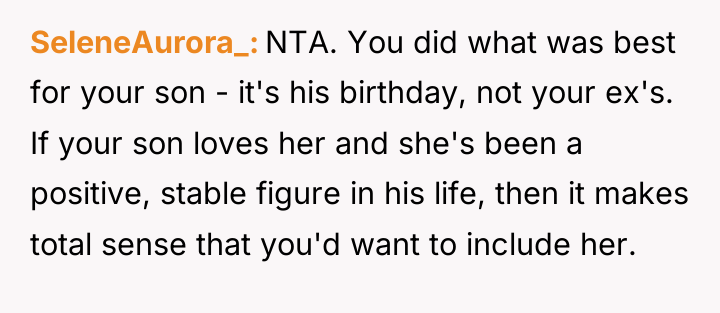 SeleneAurora_ NTA. You did what was best for your son...