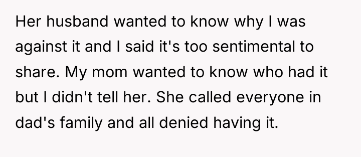 Her husband wanted to know why I was against it...