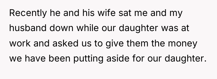Recently he and his wife sat me and my husband...