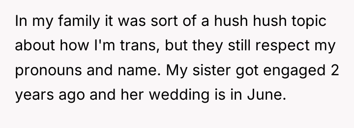 In my family it was sort of a hush hush...