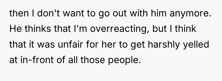 then I don't want to go out with him anymore....
