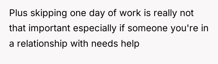 Plus skipping one day of work is really not that...