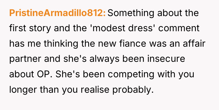 PristineArmadillo812 Something about the first story and the 'modest dress'...