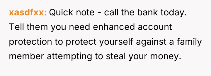 xasdfxx Quick note - call the bank today. Tell them...