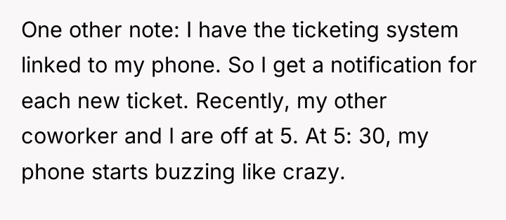 One other note: I have the ticketing system linked to...