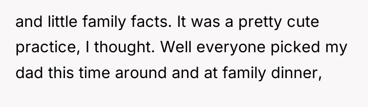 and little family facts. It was a pretty cute practice,...