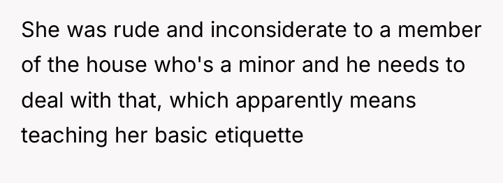 She was rude and inconsiderate to a member of the...