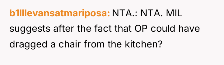 b1lllevansatmariposa NTA.: NTA. MIL suggests after the fact that OP...