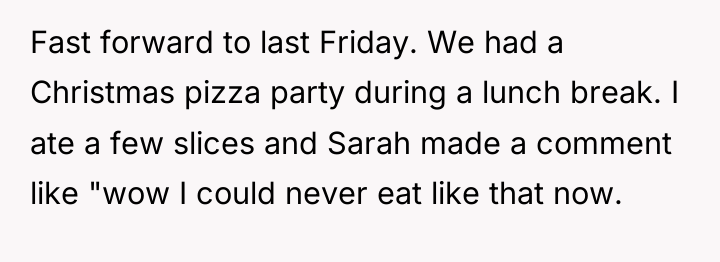 Fast forward to last Friday. We had a Christmas pizza...