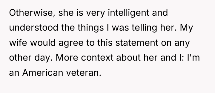 Otherwise, she is very intelligent and understood the things I...