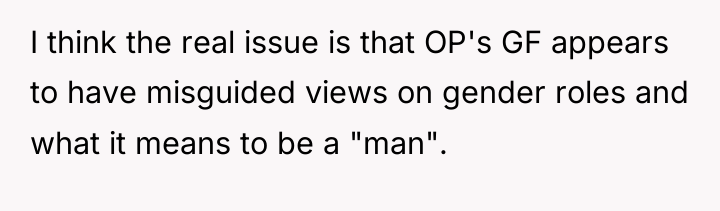 I think the real issue is that OP's GF appears...
