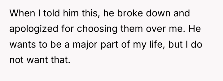 When I told him this, he broke down and apologized...