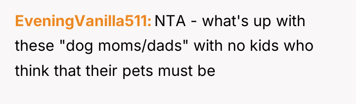 EveningVanilla511 NTA - what's up with these "dog moms/dads" with...