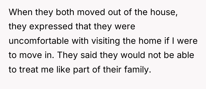 When they both moved out of the house, they expressed...