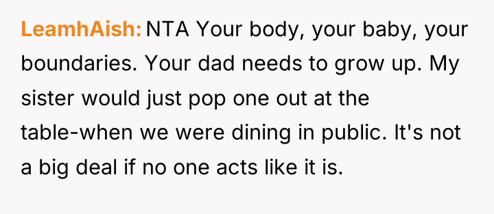 LeamhAish NTA Your body, your baby, your boundaries. Your dad...
