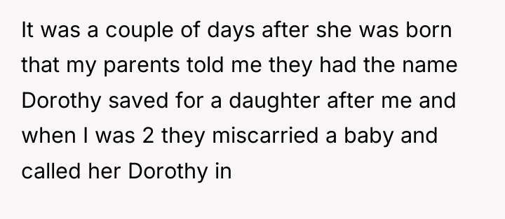 It was a couple of days after she was born...