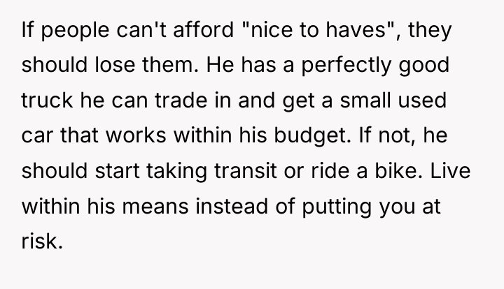 If people can't afford "nice to haves", they should lose...