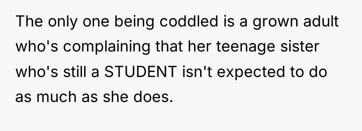 The only one being coddled is a grown adult who's...