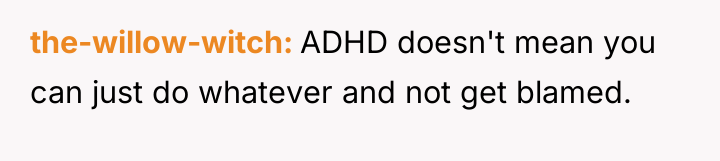 the-willow-witch ADHD doesn't mean you can just do whatever and...