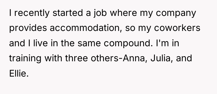 I recently started a job where my company provides accommodation,...