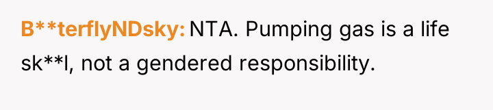 B**terflyNDsky NTA. Pumping gas is a life sk**l, not a...