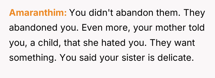 Amaranthim You didn't abandon them. They abandoned you. Even more,...